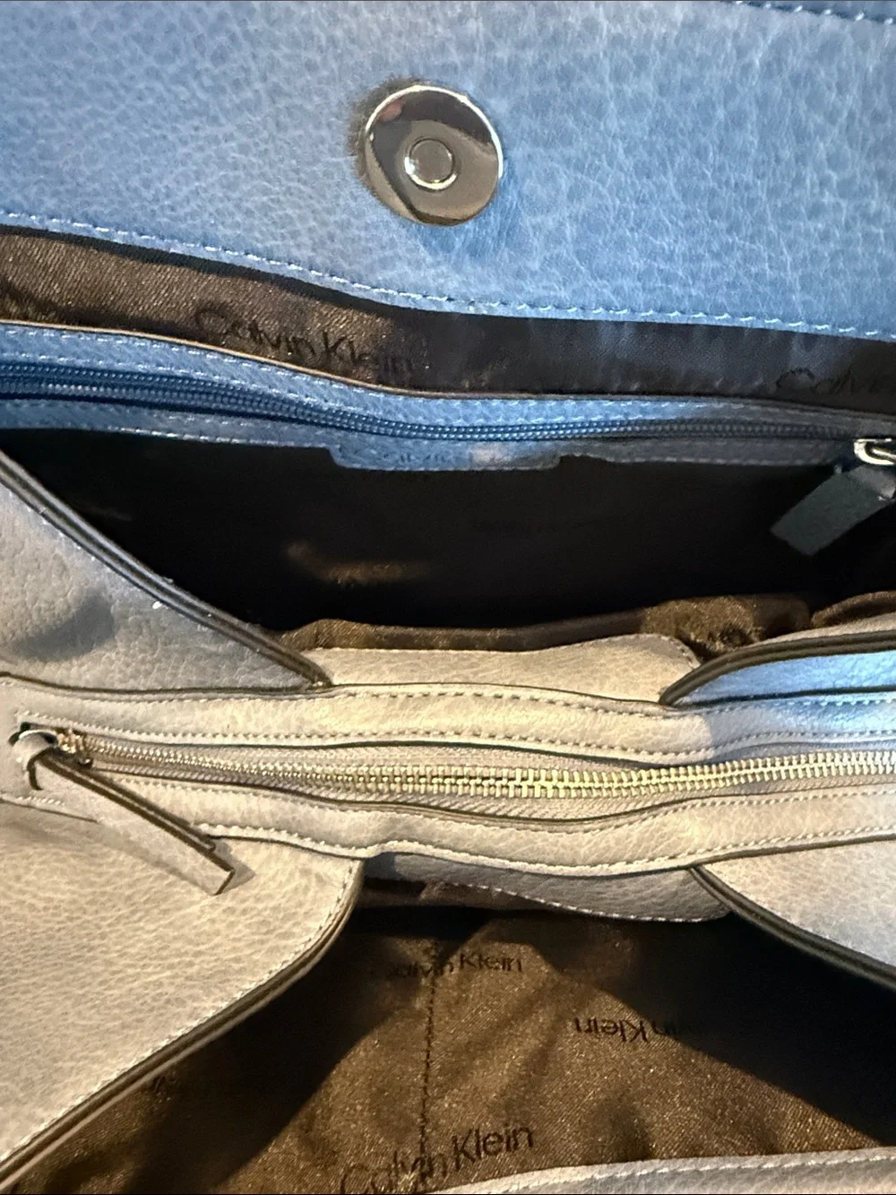 Classic Neutral Leather Shoulder Bag - Gray